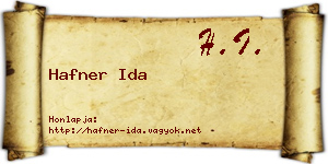 Hafner Ida névjegykártya